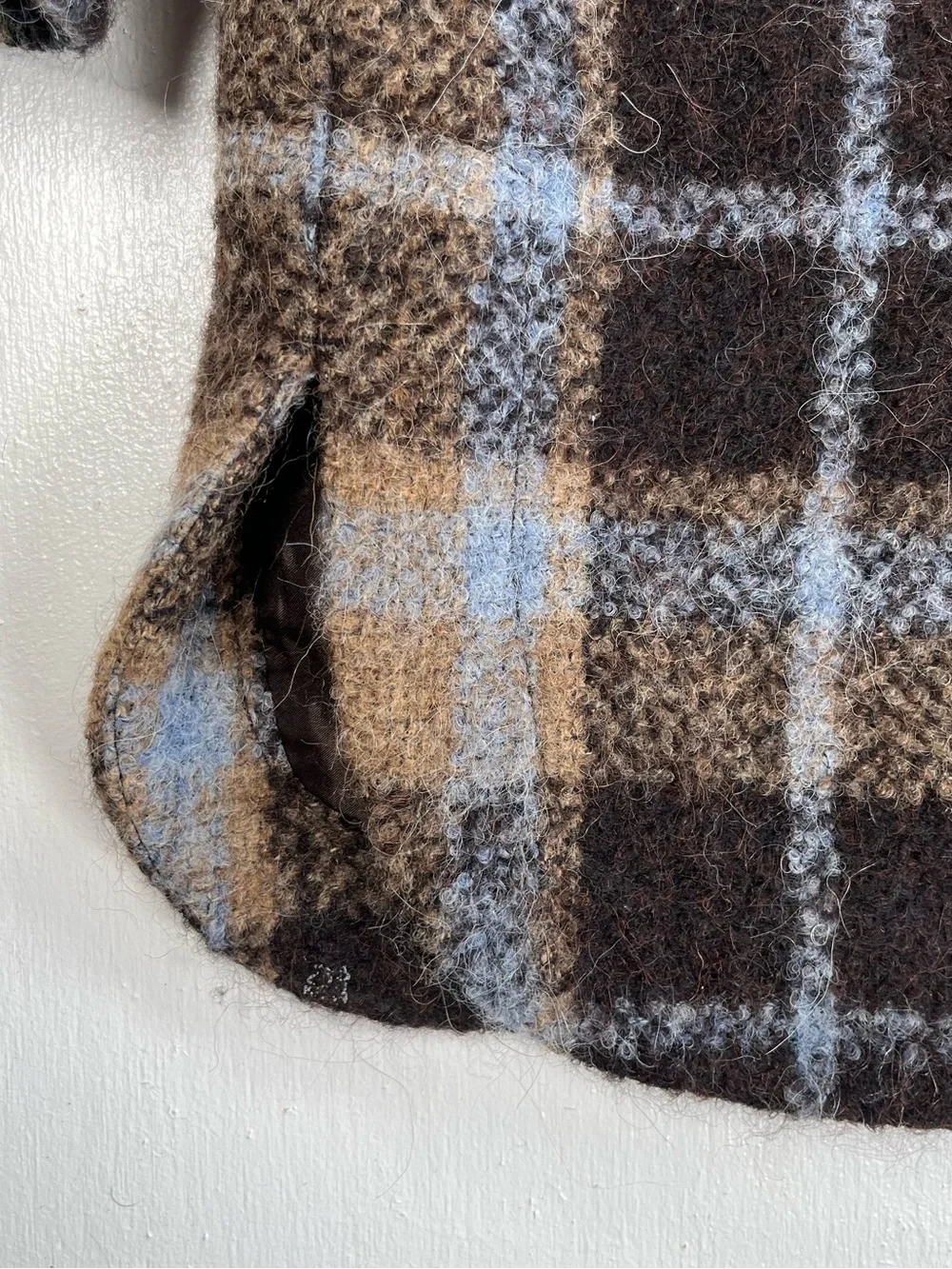 Madewell Belrose Shirt Jacket Cassel Plaid Wool Shacket Plus Size 3X Fuzzy Blue